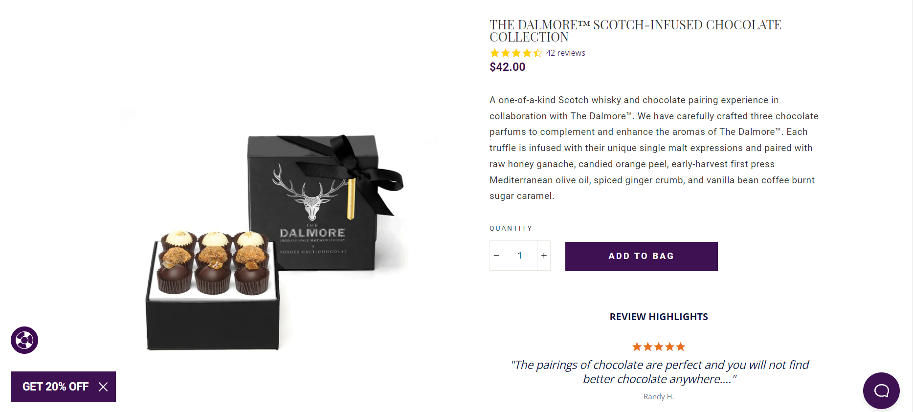 product description for voges chocolate